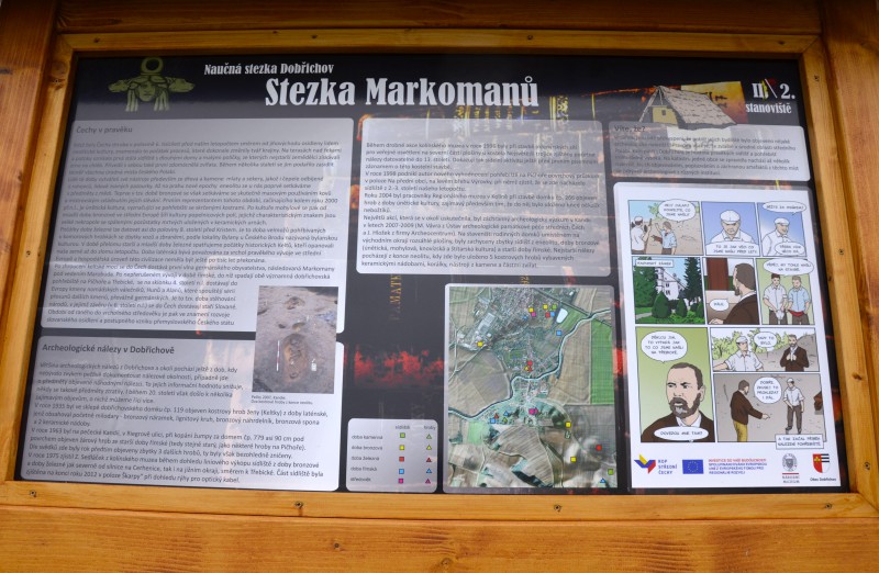 Druhá tabule je věnována Čechám a Dobřichově v pravěku