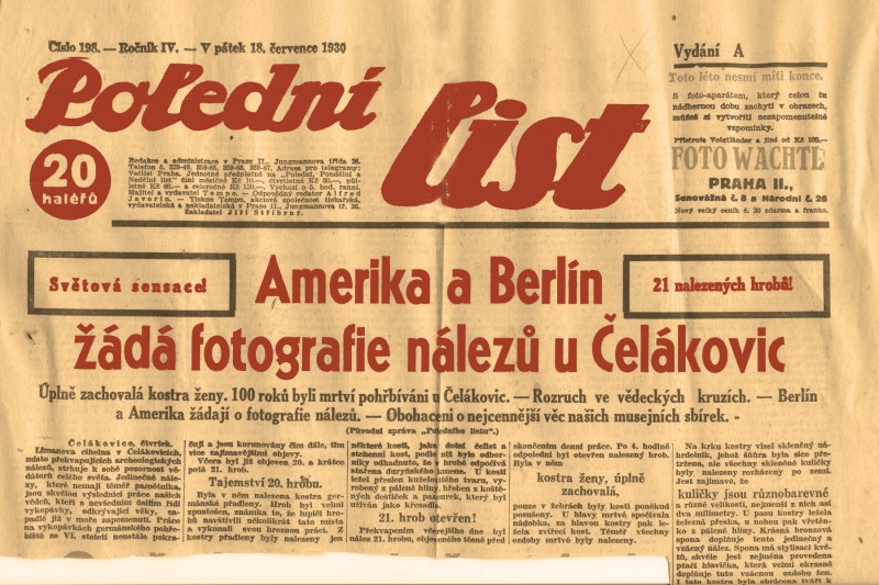 Polední list - Amerika a Berlín žádá fotografie nálezů u Čelákovic